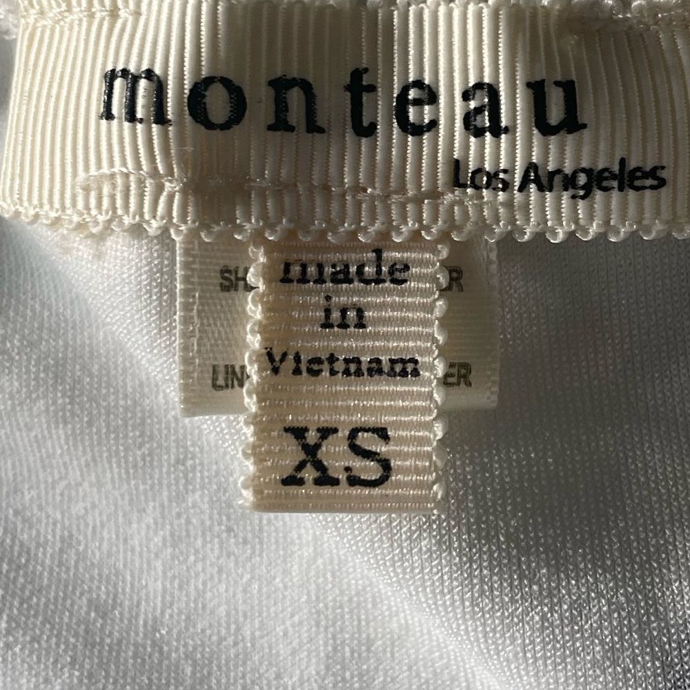 Monteau White Rose Dress Size Extra Small - Picture 3 of 4